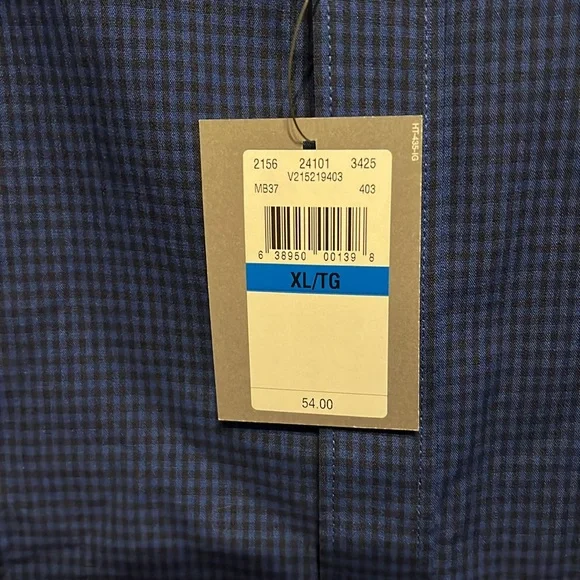 Van Heusen Brand Classic Fit Long Sleeve Dress Shirt - Black and Blue - Picture 3 of 4